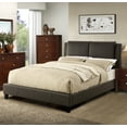 thumbnail image 2 of Brown Faux Leather Queen Size Bed Upholstered Headboard Trasitional Style Bedroom Platform 1pc Bed Furniture Slats, 2 of 9