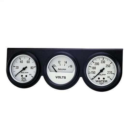 AUTO METER 2328 2-5/8IN 3 GAUGE CONSOLE, OIL/WATER/VOLT, BLACK