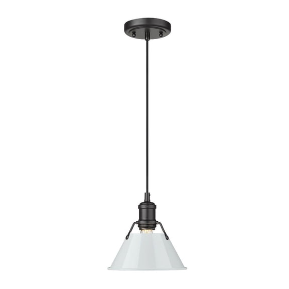 Orwell 1-Light Mini Pendant in Matte Black with Dusky Blue