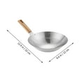 thumbnail image 4 of WRITWAA Traditional Stainless Steel Wok Pan with Wooden Handle Hanging Hole Design for Home Kitchen, 4 of 5