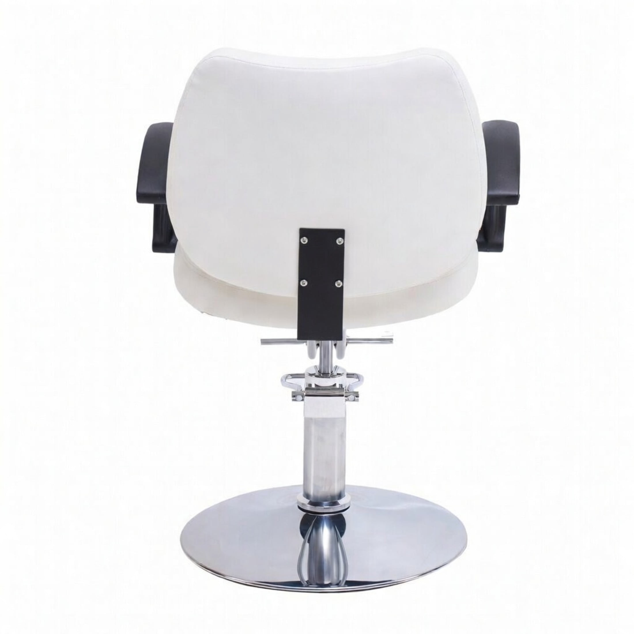 Noble House Hydraulic Barber Styling Chair, Adjustable Height, PU Upholstery, White + Chrome