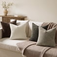 thumbnail image 4 of SUSIELADY Set of 4 Decorative Throw Pillow Covers 20x20 Inch, Soft Chenille Cushion Covers for Couch Sofa Bed, Boho Farmhouse Style for Living Room & Bedroom Decor, Brown, 4 of 7