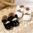 thumbnail image 3 of HsdsBebe Baby Girls Mary Jane Dress Shoes Infant Bowknot Princess Crib Flats for Newborn First Walkers 3-18 Months, 3 of 8