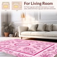 thumbnail image 2 of ODIKA 6' Machine Washable Non-Slip Area Rug, Lively Botanical and Animal Inspired Artwork High Traffic Rug, Pink, 294161, 2 of 7