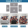 thumbnail image 6 of FOR U DESIGNS Hibiscus Pattern Recliner Chair Covers 4-Pieces Comfortable Chair Covers for Living Room Anti-Dust Furniture Protector Home Decor Accessories, 6 of 8