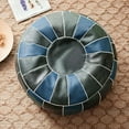 thumbnail image 3 of PU Leather Pouf Cover Hassock Storage Ottoman Cushion Foot Rest Cover Home Decor - Blue, 3 of 6