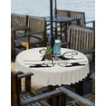 thumbnail image 2 of Fsddascl Letter A Outdoor Tablecloth - 60 Inch Round Dining Table Cover, Monogram Words Waterproof Outdoor Table Cloth with Umbrella Hole & Zipper for Picnic/Patio/Party, 2 of 7