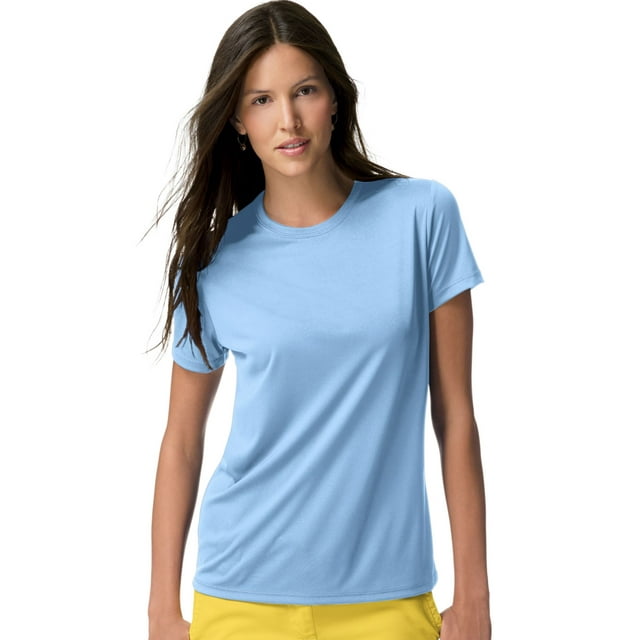 Hanes Cool DRI T-Shirt Femme, TTG, Bleu Clair
