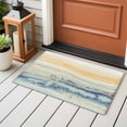 thumbnail image 5 of Yellow Blue Ombre 2'x3' Washable Rug, Abstract Modern Art Fluid Striped Non-Slip Soft Doormat Area Rugs for Entrance Bathroom Bedsides, Carpet for Kitchen Bedroom, Entryway Floor Mat, 5 of 9