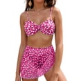 thumbnail image 2 of TTUHYWXI Women's Ruched Retro Bikini, High Waisted Two-Piece Push Up Swimsuit (Hot Pink, M), 2 of 8