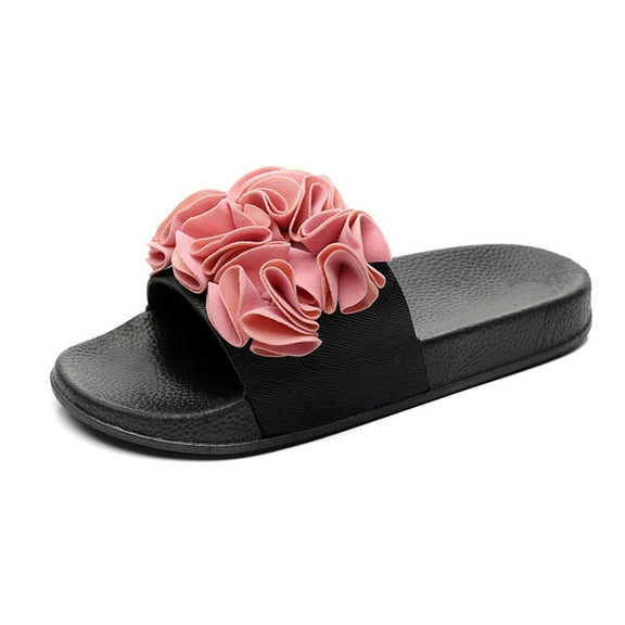 HBYJLZYG Sandals For Women Summer Flat Slide Casual Comfy Slip On Slippers, Women Casual Big Flower Sandals Outdoor Indoor Flip Flop, Shower, Swimming, Beach