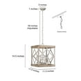 thumbnail image 2 of LNC 4-Light Farmhouse Antique White Wood And Square Shade LED Chandelier, 2 of 12