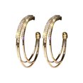 thumbnail image 2 of RYRDWP Diamond Exaggerated C-shaped Circle Earrings Hollow, 2 of 9