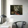 thumbnail image 3 of ONETECH  Canvas Prints Wall Art Scottish Fold Cat Loyal Pet Portrait Art Painting Animal Prints Home Decor Vintage Renaissance Cat Portrait Canvas Art Gift for Cat Lovers  Major-General, 3 of 4