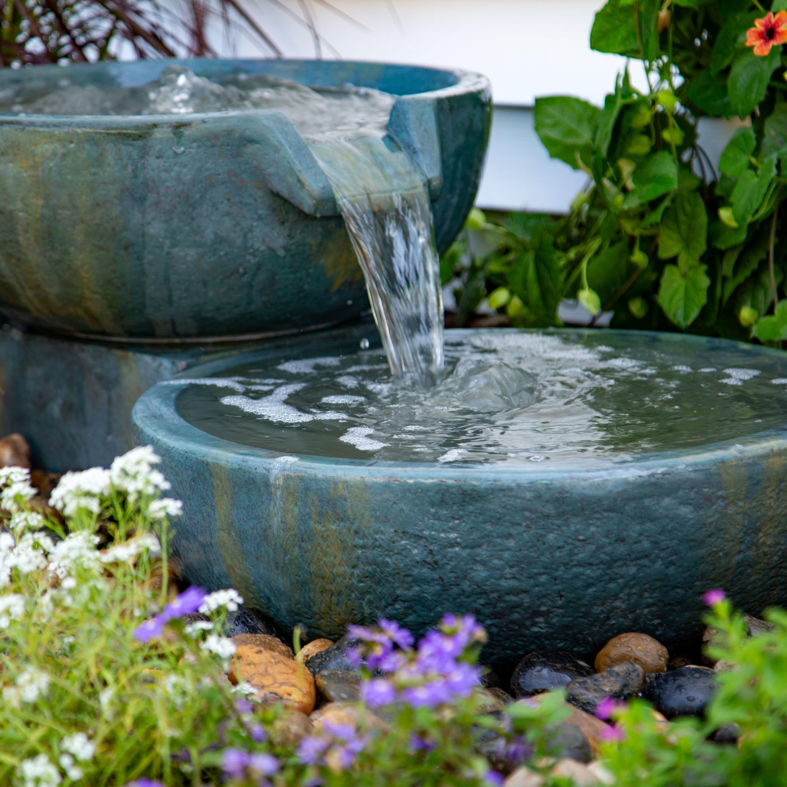 Aquascape 19 inch / 21 inch Dia (49/52 cm) Spillway Bowl and Basin Kit Outdoor Fountain, Patina