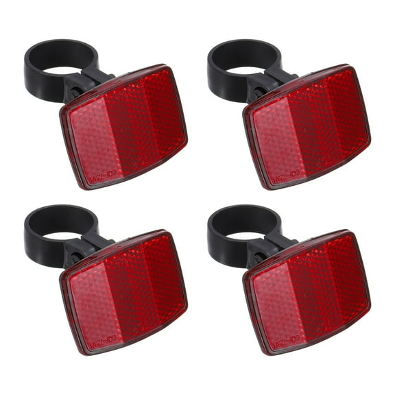 Bike Front and Rear Wheel Spoke Reflectors, 4 Pcs Bicycle Cycling Safety Warning Reflectors for Handlebar Seat Post Red