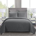 thumbnail image 2 of Donna Sharp Seville Grey 3pc Cotton Comforter Set,  King, 2 of 10