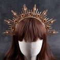 thumbnail image 5 of Diadema con corona de Halo de diosa para mujer, banda para el pelo con pinchos Sunburst, disfraz de fiesta, Cosplay, tocado para sesión de fotos de boda, 5 of 5