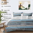 thumbnail image 4 of Vintage Blue Brown Grey Bedding 3 Piece Duvet Cover Set Queen Size, Retro Farmhouse Wooden Country Soft Microfiber Comforter Cover with Zipper Closure & Pillowcases, FadeResistant Quilt Cover, 4 of 9