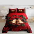 thumbnail image 2 of Castle Fairy 3-Piece Queen Size Comforter Set - Red Bell Christmas Print, 2 of 8