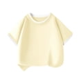 thumbnail image 2 of Bnwani Boys Shirts Crew Neck Casual Shirts for Girls Short Sleeve Tee Beige Sizes 3-14, 2 of 9