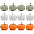 thumbnail image 1 of 36 Calabazas Artificiales - Tres Colores, Surtido de Calabazas Blancas, Naranjas y Verdes Calabazas Falsas Cosecha de Otoño, Decoración de Mesa para Fiesta de Bodas de Acción de Gracias de Halloween, 1 of 5
