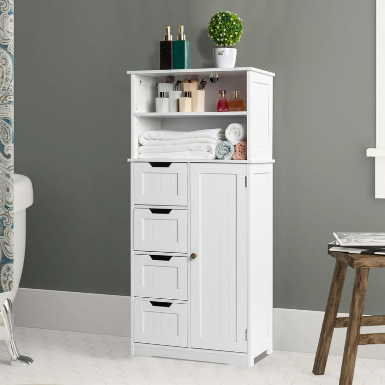 Freestanding Bathroom Storage Cabinet with 2 Drawers & Adjustable Shelf,  White, 1 Unit - Kroger
