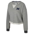 thumbnail image 2 of Women's Colosseum Charcoal Michigan Wolverines Magnum Scoop Neck Cropped Pullover Sweatshirt, 2 of 3