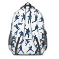 thumbnail image 3 of Baseballs and Player Silhouettes White Backpack for School, Cute School Bag with Adjustable Shoulder Straps and Padded Back, 16.9"x12.6"x5.9", 3 of 5