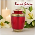 thumbnail image 6 of Handcrafted Aluminum Urn - Decorative Memorial Holder for Ashes and Remembrance (Wine Red & Pure Gold), 6 of 10