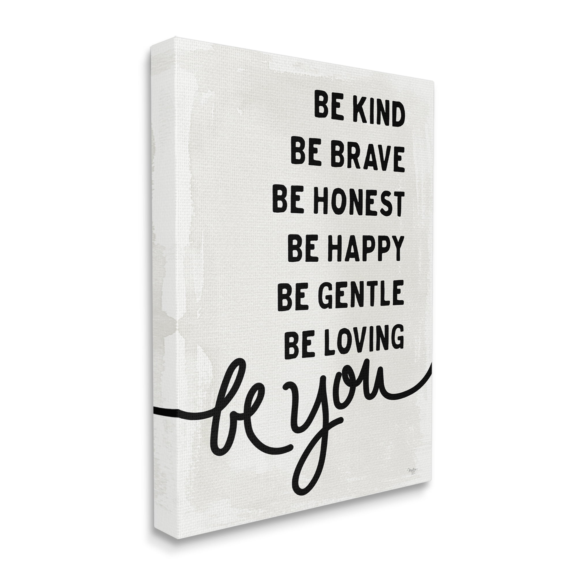 Stupell Industries Be You Motivational Self Love Text Phrase Graphic Art Gallery Wrapped Canvas Print Wall Art, Design by Mollie B.