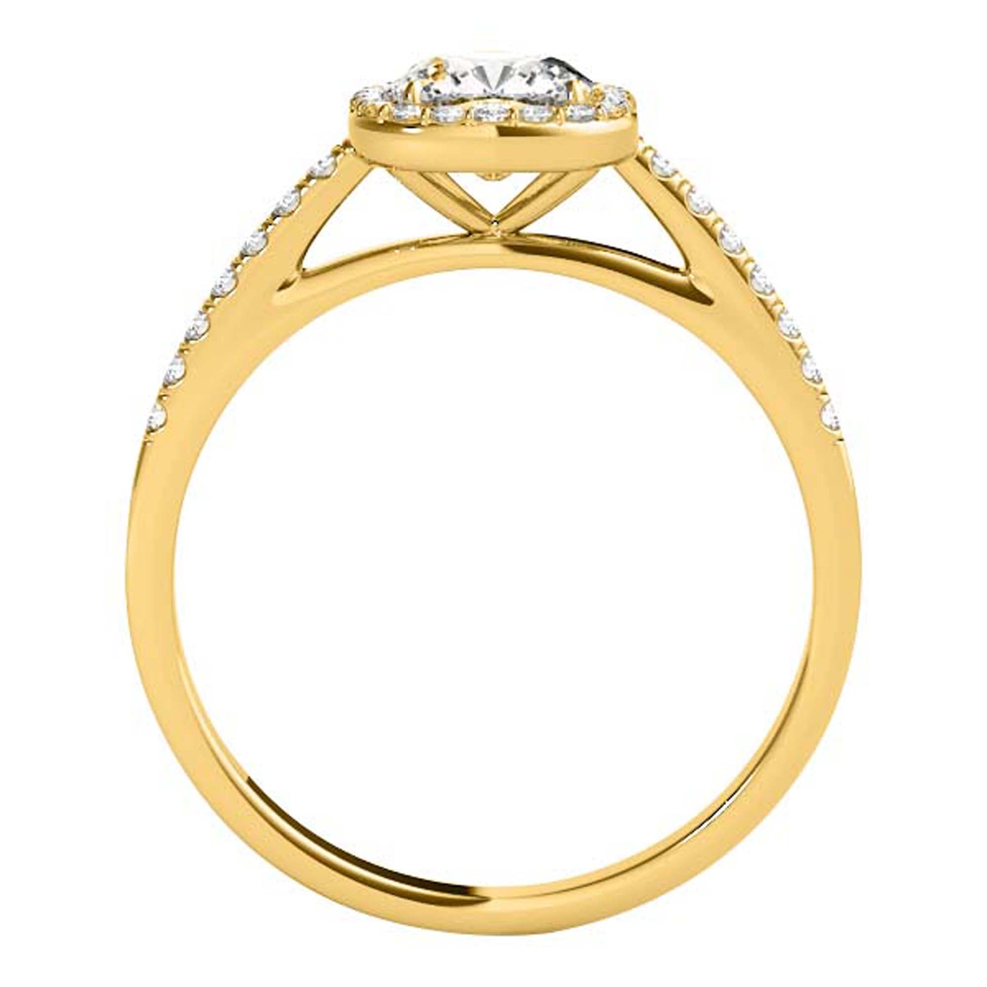 Mauli Jewels 1.25 Carat Halo Cushion Cut Moissanite & Natural Diamond Engagement Ring for Women in 14K Gold, Prong Style Wedding Ring