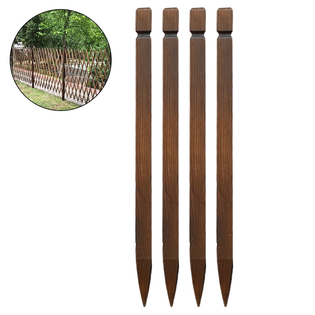 4PCS Wooden Stakes Posts Garden Fence Sturdy Garden Stakes