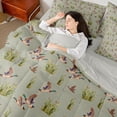 thumbnail image 4 of jejeloiu Farmhouse Mallard Duck 7-Piece Twin Bedding Sets,Green Brown Bedding Comforter Set For Teens Reversible, 4 of 8