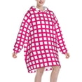 thumbnail image 2 of Plaid Print Oversized Blanket Hoodie, Wearable Blanket Adult For Women Men And Teenager, Super Soft Warm Flannel Fluffy Hooded Blankets Sweatshirt With Big Pocket, 2 of 8