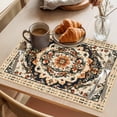 thumbnail image 3 of Bohemia Orange Floral Placemats Set of 1, Vintage Boho Ethnic Farmhouse Flower Pattern Non-Slip Place Mats Washable Table Mats for Kitchen Dining Table Decorations Indoor/Outdoor, 3 of 9