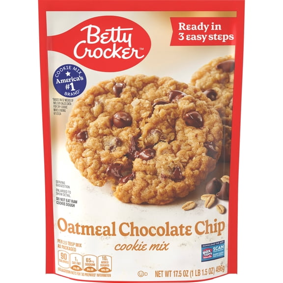 Pack Of 3 Betty Crocker Oatmeal Chocolate Chip Cookie Mix, 17.5 oz (Package May Vary)