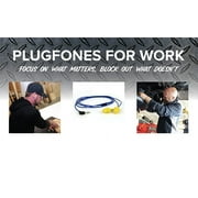 Plugfones Basic Earplug Earbud Hybrid with Noise Reduction, Yellow