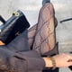 thumbnail image 5 of Calcetines de red de pesca de luna negra para mujer con letras de enredadera de flores para otoño e invierno, calcetines interiores finos y sexys con red de pesca hueca a la moda, 5 of 6