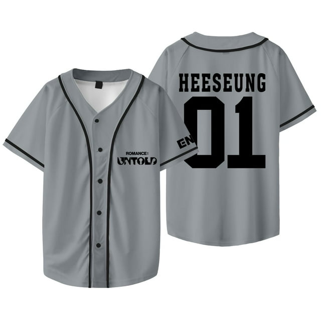 Kpop ENHYPEN Heeseung Baseball Jacket Tee Walk The Line World Tour Merch Unisex Short Sleeve Shirts