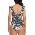 thumbnail image 6 of Yiaed Vintage Floral Print Women's Ruffled One Piece Swimsuit V Neck Swimwear Slimming Monokini for Woman-Large, 6 of 8