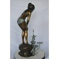 thumbnail image 6 of Nifao Girl Watching Jumping Frog – Outdoor Bronze Fountain, Garden Water Feature, 21"L x 15"W x 38"H, 6 of 11