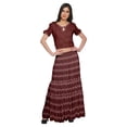 thumbnail image 1 of Moomaya Ethnic Dress For Women Printed Long Skirt And Cold Shoulder Crop Top Set, 1 of 6