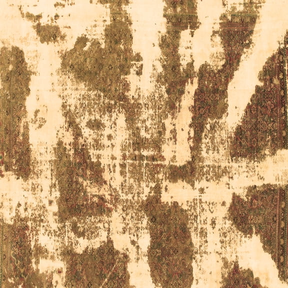 Ahgly Company Indoor Square Abstract Brown Modern Area Rugs, 3' Square