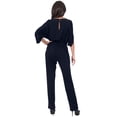 thumbnail image 5 of KOH KOH Long Pants Formal Cocktail Evening One Piece Fall Pockets Dressy Jumpsuit Romper Suit Casual Outfit Playsuit Tall 3/4 Short Sleeve For Women Dark Navy Blue Large US 12-14 NT118, 5 of 6