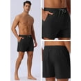 thumbnail image 5 of DARING DIVA Men's Drawstring Waist Side Pockets Mesh Lining Beach Swim Trunks 30 Black, 5 of 5