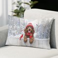 thumbnail image 2 of Playful Boykin Spaniel Welcomes Winter Snowy Day with Cardinal Bird Pillowcase Double Sided Dog Lover Pillow Case Covers - 2017, 2 of 3
