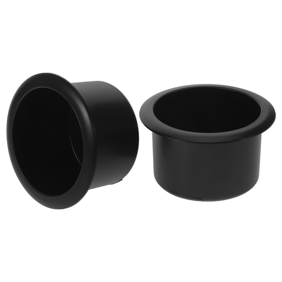 2-Pack Universal Black Plastic Cup Holder Inserts for Car, Couch, Boat, and Marine Front Seats