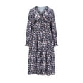 thumbnail image 4 of SwiftWear ​Casual Floral Midi Dress for Women Boho Deep V-Neck Long Sleeve Dresses with Elasticated Waist, 4 of 6