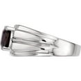 thumbnail image 3 of Sterling Silver Ss Rh Plated White Night Garnet & Diamond Square Men's Ring (Size 9) Made In India qr5546ga-9, 3 of 5